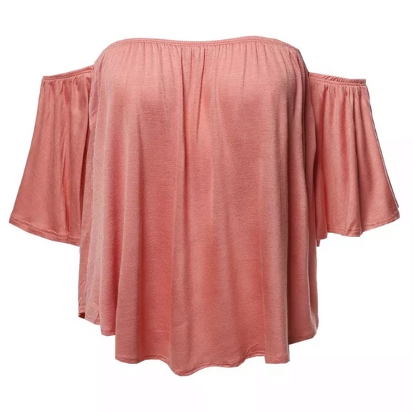Off shoulder Salmon color ( never wear) NEW - Picture 2 of 3
